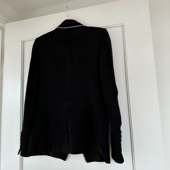 Veronica Beard Jagger Dickey Blazer Jacket Black Double Breasted Glitter Trim - Picture 10 of 11